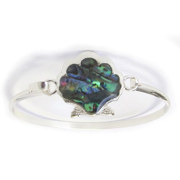 Abalone Seashell wire bangle bracelet - Picture 1 of 1